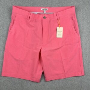 Peter Millar Shorts Men 35 Pink Shackleford Golf Performance Stretch Crown Sport